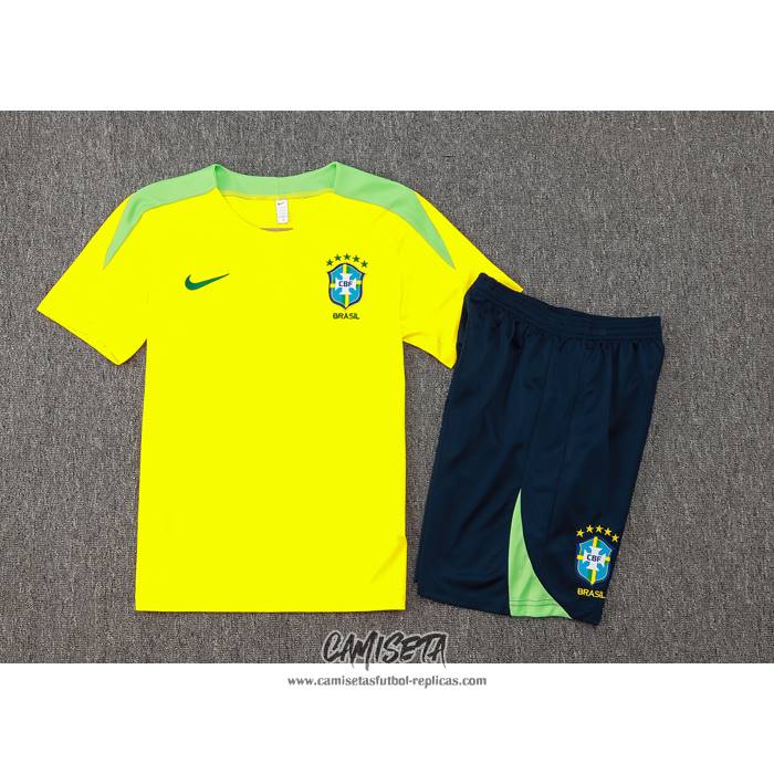 Chandal del Brasil 2024-2025 Manga Corta Amarillo - Pantalon Corto